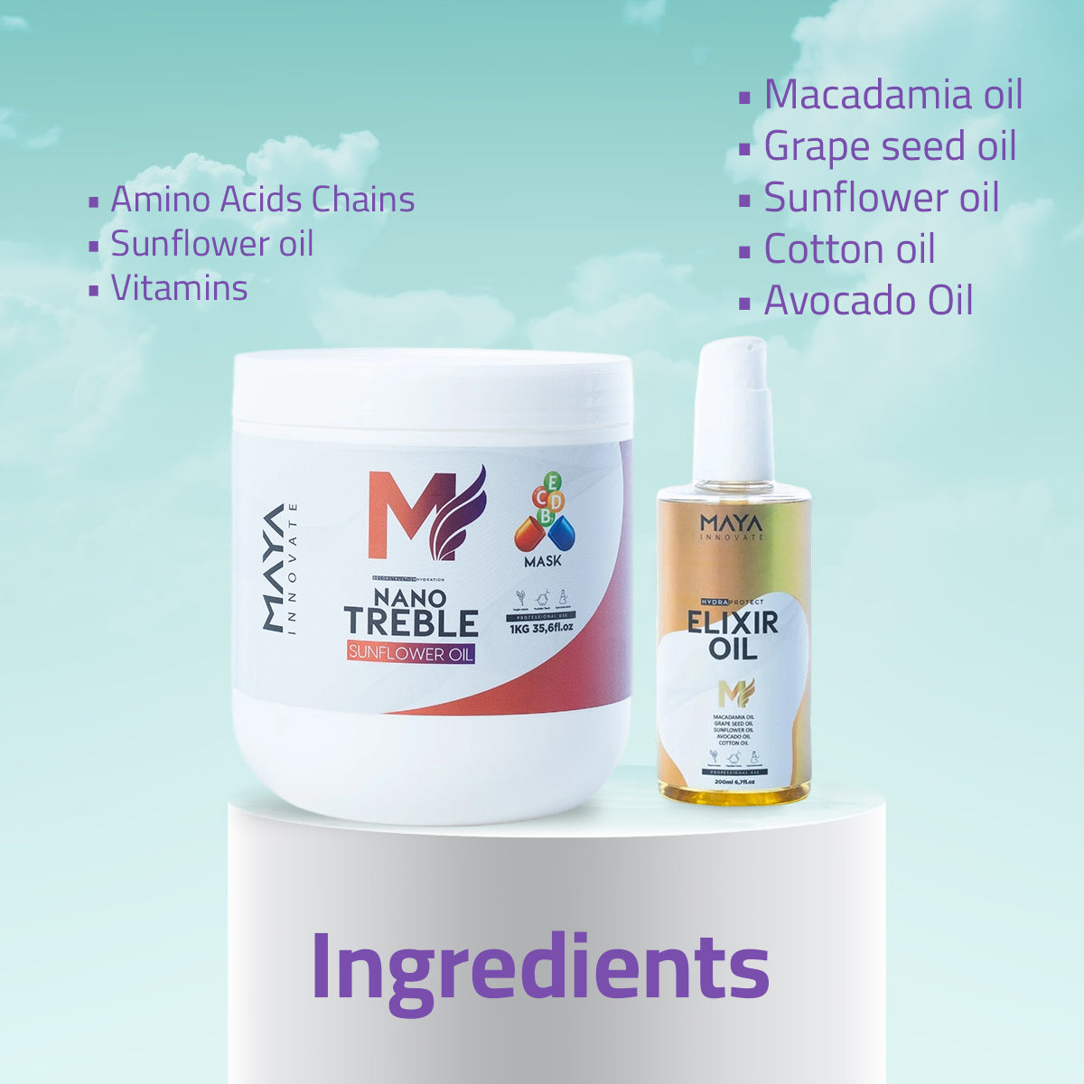 MAYA INNOVATE, High Moisturization Set; Intensive moisturization and care for damaged Hair.